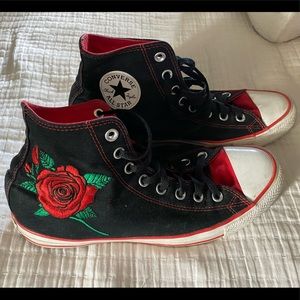 All Stars with embroidered rose